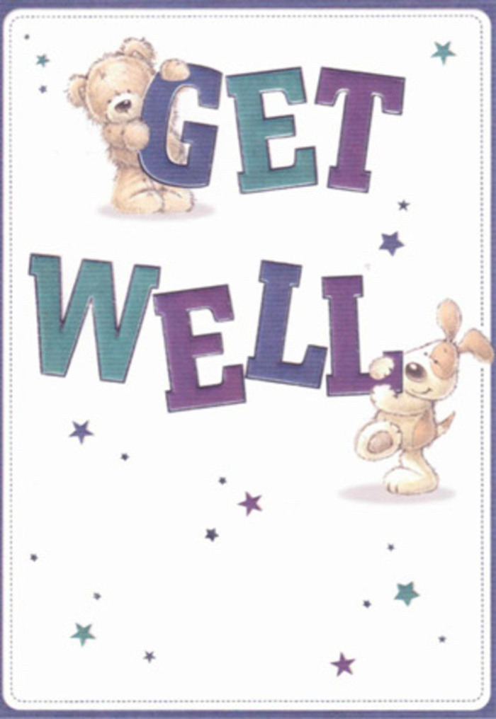 Capturing a moment of pure, gentle encouragement, this cheerful get well card brings together two whimsical friends familiar to anyone who's strolled past Hitchin's local windows filled with hand-crafted gifts. The friendly bear and floppy-eared puppy, each depicted with plush, inviting textures, share a playful exchange around the bold, jubilant 'GET WELL' message. The colours-deep purples, aquas, and teals-ground the scene in a bright reassurance akin to the first blooms spotted in Hitchin's Water Lane Gardens each spring. Playful, hand-painted stars float around the pair, like joyful wishes tossed in the air by children gathered in the marketplace, their sparkling blues and indigos adding magic and hope. The typography is big and bold, each letter seeming to pulse with heartfelt optimism, while tender shading suggests the softest of hugs. One can almost sense the bear's fluffy warmth and the velvety twirl of the puppy's ear. The sentiment is timeless, inviting the receiver to feel the same gentle care as when a neighbour delivers a just-picked bouquet from Flowers Hitchin to someone in need of comfort on a quiet afternoon. Light, airy, and full of affection, this card is a small celebration-an embrace in paper form-tailored for the thoughtful pace and kindness of the Hitchin community.