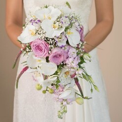 LA VIE EST BELLE CASCADING BRIDAL BOUQUET